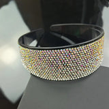 Gray Rhinestone Wide Brim Hair Hoop Tiara