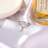 Zircon Crystal Pendant Ring for Women Adjustable Joint Ring