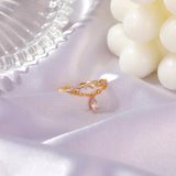Zircon Crystal Pendant Ring for Women Adjustable Joint Ring