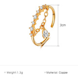 Zircon Crystal Pendant Ring for Women Adjustable Joint Ring