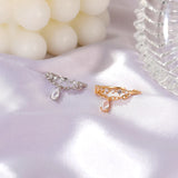 Zircon Crystal Pendant Ring for Women Adjustable Joint Ring