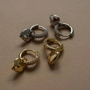 Heart Dangle Hoop Earrings for Women