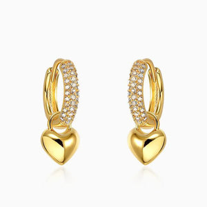 Heart Dangle Hoop Earrings for Women