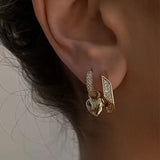 Heart Dangle Hoop Earrings for Women
