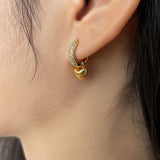Heart Dangle Hoop Earrings for Women