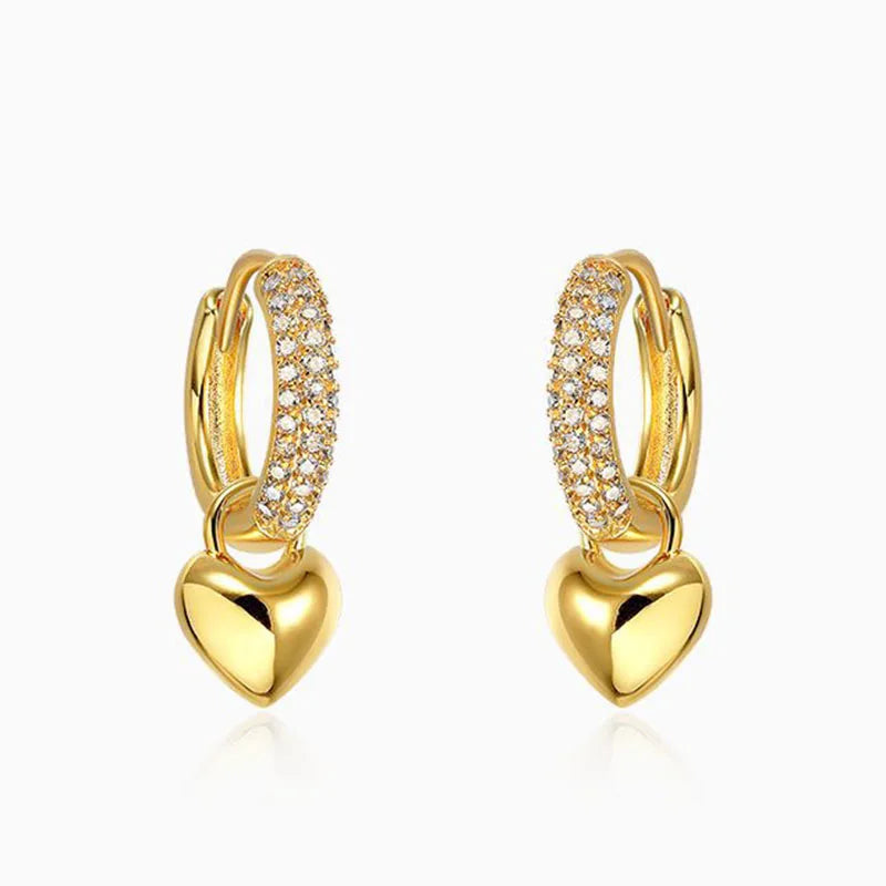 Heart Dangle Hoop Earrings for Women