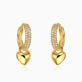Heart Dangle Hoop Earrings for Women