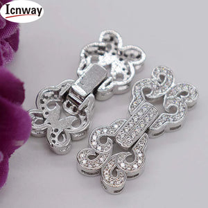 Rhinestone Inlay Gold&Silver Clasp 1*2.5cm DIY Bracelet Necklace
