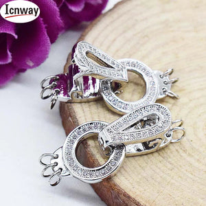 Rhinestone Inlay Gold/Silver Plated Clasp 1x2.5cm DIY Bracelet Necklace