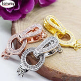 Rhinestone Inlay Gold/Silver Plated Clasp 1x2.5cm DIY Bracelet Necklace