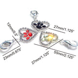Rhinestone Paw Print Charm Dog Collar Pendant Pets Jewelry 6pcs 3 Colors