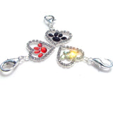 Rhinestone Paw Print Charm Dog Collar Pendant Pets Jewelry 6pcs 3 Colors