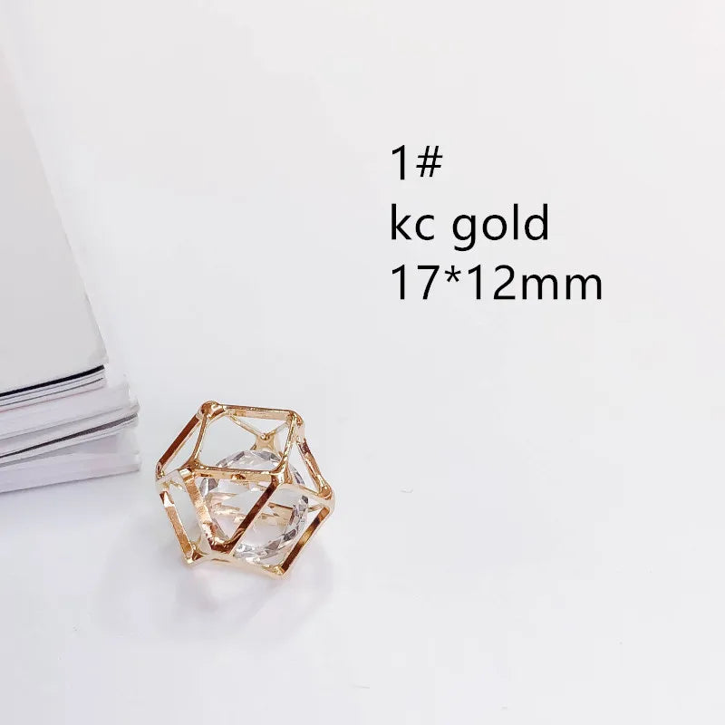 6pcs Rhinestones Charms K Hollow Out Wirewound Pendant Necklace Material