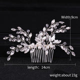 Rhinestones Crystal Pearls Wedding Hair Comb Bridal Headpieces Hair Accessories