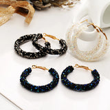 Crystal Rhinestones Hoop Earrings for Wedding Party