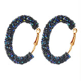 Crystal Rhinestones Hoop Earrings for Wedding Party