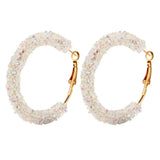 Crystal Rhinestones Hoop Earrings for Wedding Party