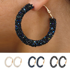 Crystal Rhinestones Hoop Earrings for Wedding Party