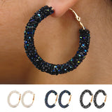 Crystal Rhinestones Hoop Earrings for Wedding Party