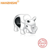 Rhinoceros Necklace 925 Sterling Silver Animal Pendant Anniversary Gift