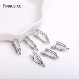 Rhodium/Zircon Earring Hooks - Earring Making Supplies