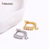 Rhodium/Zircon Earring Hooks - Earring Making Supplies