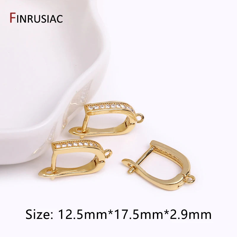 Rhodium/Zircon Earring Hooks - Earring Making Supplies