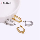 Rhodium/Zircon Earring Hooks - Earring Making Supplies