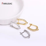 Rhodium/Zircon Earring Hooks - Earring Making Supplies