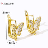 Rhodium Butterfly Earring Hooks Clasp with Zircon, DIY Jewelry Making