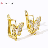 Rhodium Butterfly Earring Hooks Clasp with Zircon, DIY Jewelry Making