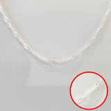 Rhodium Silver 925 Necklace Unisex Braid Silver Anniversary Code 99 S0482