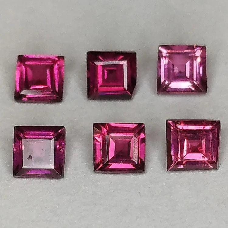 Rhodolite Garnet Princess Cut 3mm 1ct Gemstone