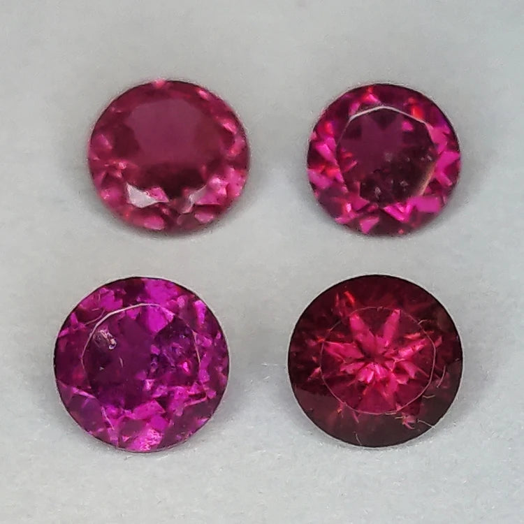 Rhodolite Garnet Round Cut 3.8-4.2mm 1ct Gemstone
