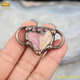 Rhodonite Heart Beads Charm Pendant Jewelry