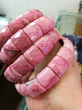 Rhodonite Stone Beads Bracelet Natural Stone Bangle Jewelry Gift