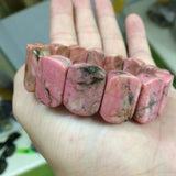 Rhodonite Stone Beads Bracelet Natural Gemstone Bracelet