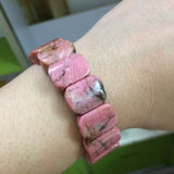 Rhodonite Stone Beads Bracelet Natural Gemstone Bracelet