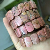 Rhodonite Stone Beads Bracelet Natural Gemstone Bracelet