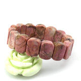 Rhodonite Stone Beads Bracelet Natural Stone DIY Jewelry for Woman