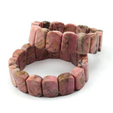 Rhodonite Stone Beads Bracelet Natural Stone DIY Jewelry for Woman