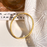 Rhombus Engraved Bangles for Women Stainless Steel Minimalist Bangles