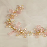 Ribbon Flower Wreath Headband Jewelry Women Tiaras Bride Wedding Hair Piece