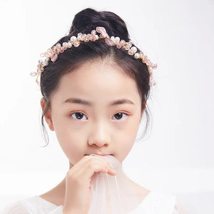 Ribbon Flower Wreath Headband Jewelry Women Tiaras Bride Wedding Hair Piece