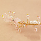 Ribbon Flower Wreath Headband Jewelry Women Tiaras Bride Wedding Hair Piece