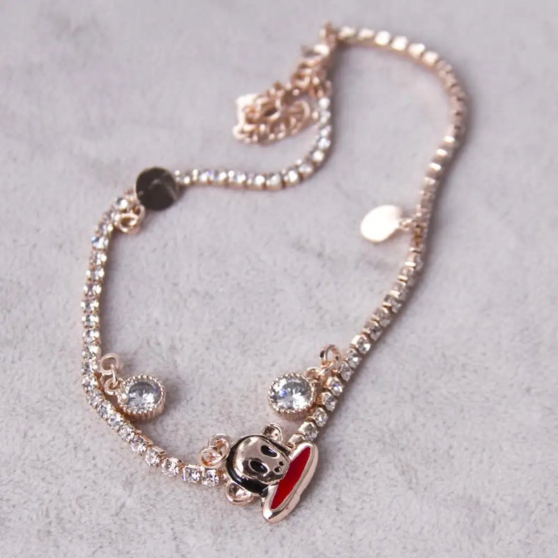 Ribbon Rhinestone Bracelet for Women