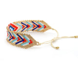Handwoven Rice Ball Bracelet Boho Ripple Eye Adjustable Unisex Beaded