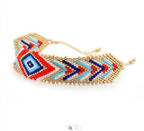 Handwoven Rice Ball Bracelet Boho Ripple Eye Adjustable Unisex Beaded