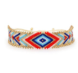 Handwoven Rice Ball Bracelet Boho Ripple Eye Adjustable Unisex Beaded