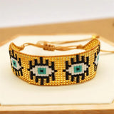 Hand Woven Devil's Eye Rice Ball Bracelet Adjustable Unisex Beaded Bracelet
